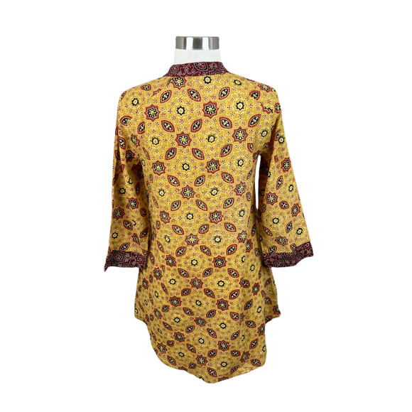April Cornell NEW XXS Gold Curry Natural Dyed Tunic w/ Pockets - Picture 3 of 4